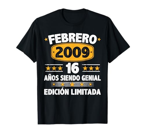 Comprar Febrero 2009 16 Años Niño Cumpleaños Regalo BlackFriday Febrero 2009 Camiseta Ofertas 2024 | regaloscumple.com