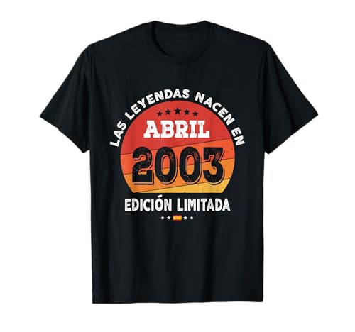 Comprar 19 años Cumpleaños Las Leyendas nacen en Abril 2003 BlackFriday Camiseta Top Precio 2024 | regaloscumple.com