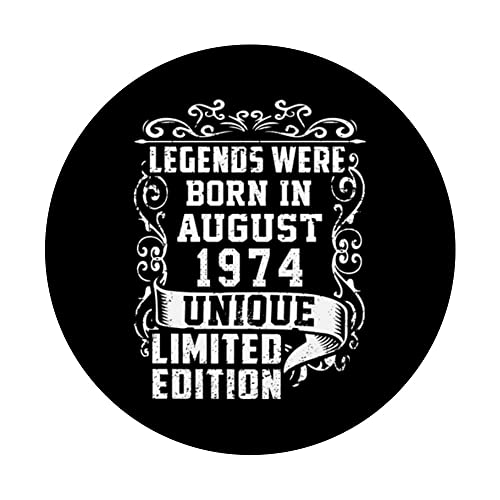 Ofertas de última hora Cumpleaños Agosto 1974 Edición Limitada Regalo Legend PopSockets PopGrip Intercambiable