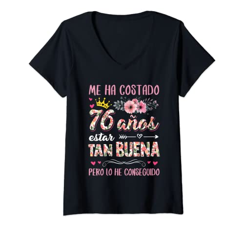 Comprar Mujer Me Ha Costado 76 Años Estar Tan Buena Cumpleaños BlackFriday 76 Camiseta Cuello V Rebajas 2024 | regaloscumple.com