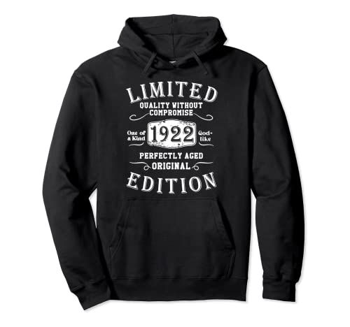 Comprar Cumpleaños 1922 Edición limitada Regalo Usado Grunge Vintage Sudadera BlackFriday con Capucha Ofertas 2024 | regaloscumple.com