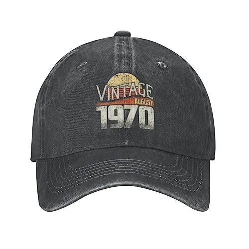 Consigue ahora TONFON Gorra béisbol Hiphop Sombrero Regalos Sol Punk algodón Nacido en 1970 Agosto Gorra béisbol para Hombres Mujeres Ajustable 53 años cumpleaños papá Sombrero al Aire Libre Regalos cumpleaños Top Precio 2024 | regaloscumple.com