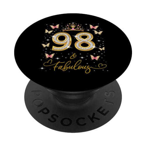 Consigue ahora 98 y fabulosas mujeres 98 años reina del 98 cumpleaños Cumpleaños PopSockets PopGrip Intercambiable Top Precio 2025 | regaloscumple.com