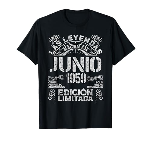 Consigue BlackFriday ahora Las Leyendas Nacen En Junio 1959 65 Años Cumpleaños Camiseta Rebajas 2024 | regaloscumple.com