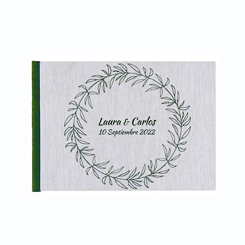 Consigue ahora Libro firmas personalizado A5 o A4 | Catálogo Portada + 1ª página | Boda Comunión Cumpleaños Jubilación | 40 hojas 80 páginas papel 120g | Testigos Invitados Huéspedes Top Precio 2025 | regaloscumple.com