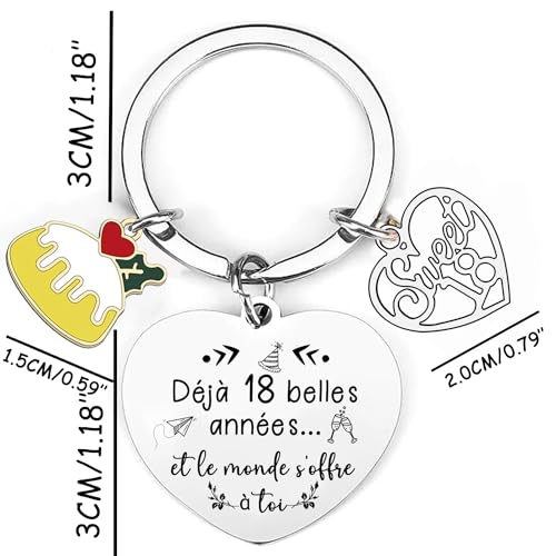 Ofertas de última hora Lumengqi - Regalo de 18 años para niña, llavero, regalo cumpleaños, años, hombre, idea mujer, original hermana,