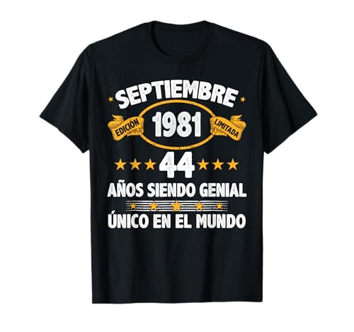 Consigue ahora Septiembre 1981 44 Años Hombre Cumpleaños Septiembre Ideas para regalar 1981 Camiseta Ofertas 2025 | regaloscumple.com