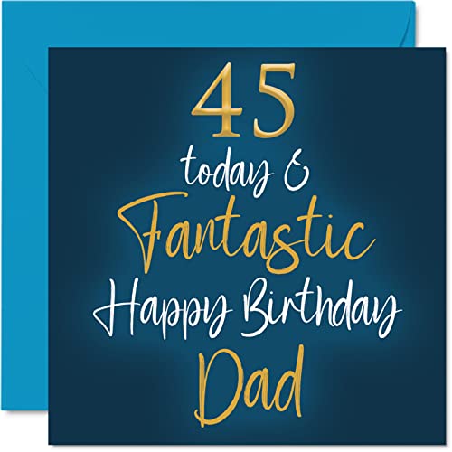 Consigue ahora Fantásticas tarjetas cumpleaños 45 para Regalos papá 45 hoy y fantásticas tarjeta feliz cumpleaños para papá hijo e hija regalos cumpleaños para padre tarjetas felicitación cumpleaños Rebajas 2024 | regaloscumple.com
