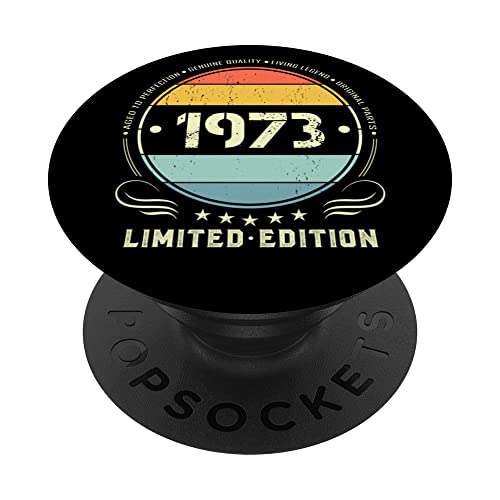 Consigue ahora 1973 edición Promoción limitada 1973 cumpleaños Popsocket para mujeres y hombres PopSockets PopGrip Intercambiable Top Precio 2025 | regaloscumple.com