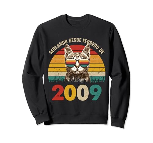 Consigue ahora Molando Desde Febrero 2009 Cumpleaños 15 Años BlackFriday Sudadera Top Precio 2025 | regaloscumple.com
