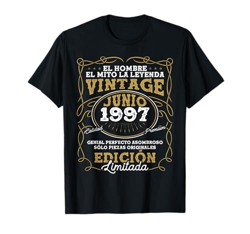 Comprar Junio 1997 Vintage - 27 Ideas para regalar Años Regalo Cumpleaños Hombre Camiseta Ofertas 2024 | regaloscumple.com