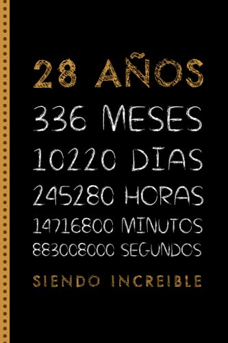 Consigue ahora 28 AÑOS SIENDO INCREIBLE: FELIZ CUMPLEAÑOS REGALO DE CUMPLEAÑOS ORIGINAL Y DIVERTIDO. DIARIO CUADERNO DE NOTAS APUNTES Regalos AGENDA O USO ESCOLAR Rebajas 2025 | regaloscumple.com