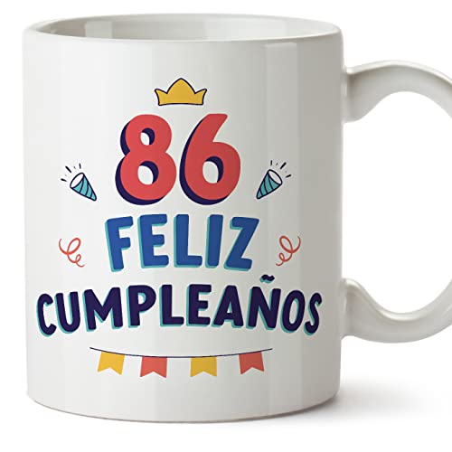 Consigue ahora MUGFFINS Tazas 86 Cumpleaños - En Español - ¡Feliz Cumpleaños! - Navidad 11 oz / 330 ml - Regalo original y divertido Top Precio 2024 | regaloscumple.com