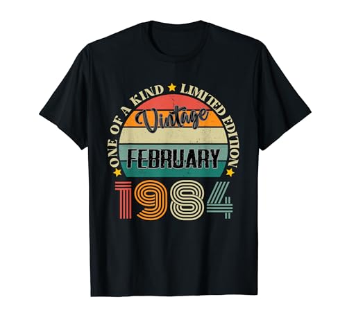 Comprar 40 Años Vintage Febrero 1984 Promoción 40 Cumpleaños Retro Camiseta Rebajas 2025 | regaloscumple.com