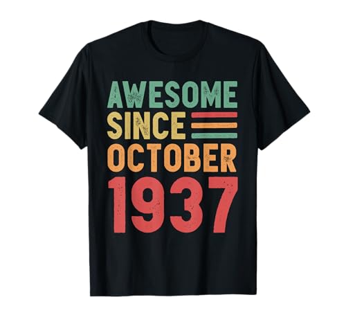Consigue ahora Impresionante regalo Cumpleaños 90 cumpleaños desde octubre 1937 Camiseta Rebajas 2025 | regaloscumple.com