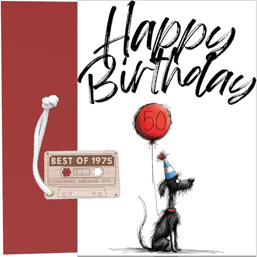 Comprar Tarjeta cumpleaños 50 Navidad años – Con el mejor llavero casete 1975 Rebajas 2025 | regaloscumple.com