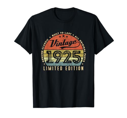 Comprar Regalos 100 años vintage 1925 edición limitada 100 cumpleaños Camiseta Top Precio 2025 | regaloscumple.com