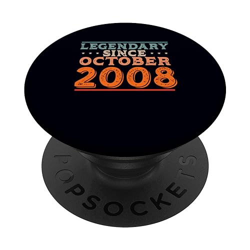 Consigue ahora Regalos Legendario desde octubre 2008 Retro Vintage Fiesta Cumpleaños PopSockets PopGrip Intercambiable Rebajas 2024 | regaloscumple.com