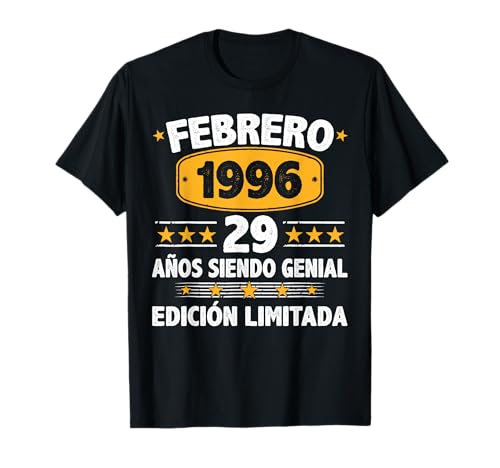Comprar Febrero 1996 Promoción 29 Años Hombre Cumpleaños Regalo Febrero 1996 Camiseta Rebajas 2025 | regaloscumple.com