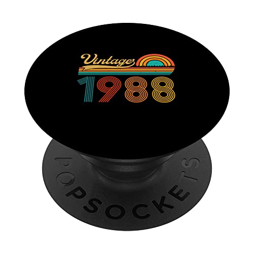 Consigue ahora Regalo 35 cumpleaños 35 años Ideas para regalar hombres mujeres retro vintage 1988 PopSockets PopGrip Intercambiable Rebajas 2025 | regaloscumple.com