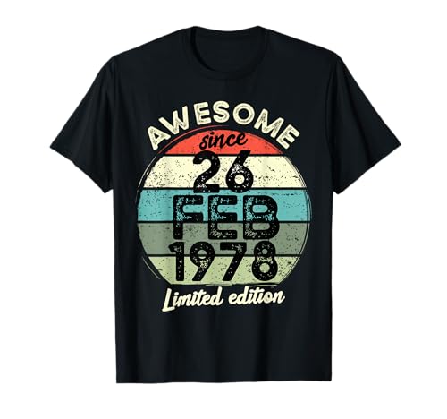 Comprar Camiseta cumpleaños Ideas para regalar 45 años 26 febrero 1978 45 cumpleaños Camiseta Top Precio 2024 | regaloscumple.com