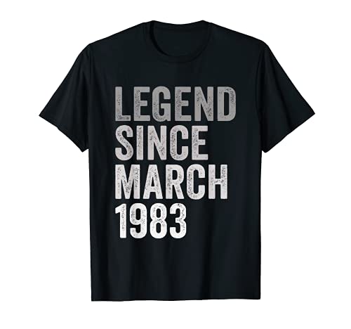 Consigue ahora Leyenda Desde Marzo De 1983 Año y De Cumpleaños Cumpleaños Nacimiento Camiseta Rebajas 2024 | regaloscumple.com