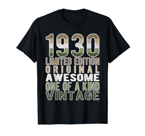 Comprar Edición limitada vintage retro año Regalos nacimiento 1930. Camiseta Top Precio 2024 | regaloscumple.com