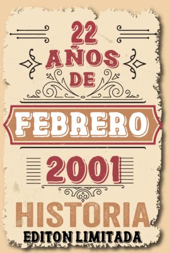 Comprar 22 Años Cumpleaños Vintage En Febrero 2001: 22 años Regalos cumpleaños Febrero | Citas motivación| Nacido en Catálogo Febrero 2001 22 años Febrero Rebajas 2025 | regaloscumple.com