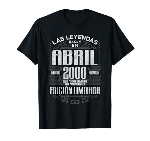 Comprar Las Leyendas Nacen En Promoción Abril 2000 24 Años Cumpleaños Camiseta Ofertas 2024 | regaloscumple.com
