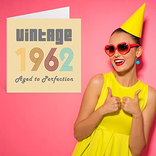 Mejores precios Tarjetas cumpleaños 60 hombres mujeres – Vintage 1962 envejecidas a