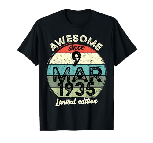 Consigue ahora 9 marzo 1935 90 cumpleaños 90 años 2025 Ideas para regalar Cumpleaños Camiseta Rebajas 2025 | regaloscumple.com