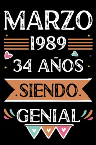 Comprar CUADERNO Marzo 1989 34 Años Siendo Genial: Libro visitas cuaderno Promoción 110 páginas felicitaciones idea regalo regalo Para la esposa novia mujer La madre Rebajas 2024 | regaloscumple.com