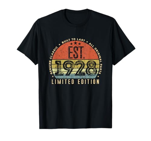 Comprar Est 1928 Edición Limitada 97th Cumpleaños B-day Vintage 97 Años Camiseta Top Precio 2024 | regaloscumple.com