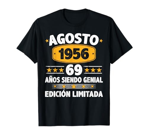Consigue ahora Agosto 1956 69 Años Ideas para regalar Hombre Cumpleaños Regalo Agosto 1956 Camiseta Rebajas 2024 | regaloscumple.com