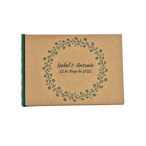 Comprar Libro firmas personalizado A5 o A4 | Portada + 1ª página | Boda Promoción Comunión Cumpleaños Jubilación | 40 hojas 80 páginas papel 120g | Testigos Invitados Huéspedes Top Precio 2025 | regaloscumple.com