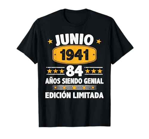 Consigue Catálogo ahora Junio 1941 84 Años Hombre Cumpleaños Regalo Junio 1941 Camiseta Ofertas 2025 | regaloscumple.com