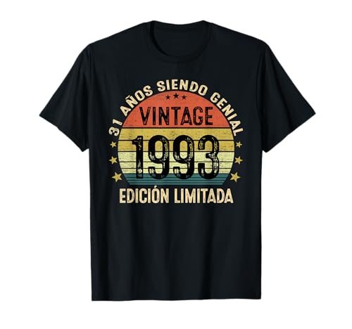Consigue ahora Vintage 1993 BlackFriday 31 Cumpleaños Mujer Regalo 31 Años Hombre 1993 Camiseta Top Precio 2025 | regaloscumple.com