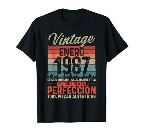 Oferta Enero Vintage 37 Cumpleaños Camiseta