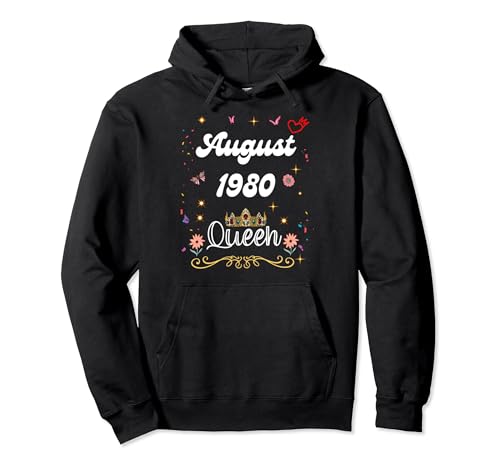 Comprar Agosto 1980 Reina Desde Agosto 1980 Cumpleaños Niña Mujer Promoción Sudadera con Capucha Top Precio 2024 | regaloscumple.com