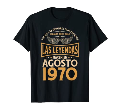 Consigue ahora Cumpleaños Hombre Regalos Las Leyendas Agosto Catálogo 1970 Camiseta Top Precio 2024 | regaloscumple.com