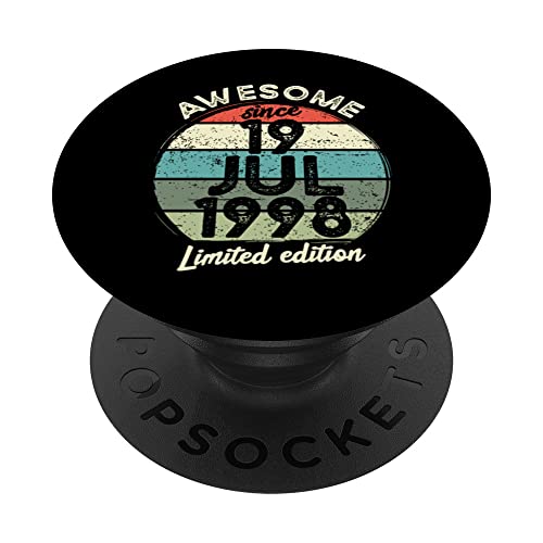 Consigue ahora Camiseta cumpleaños 25 años 19 julio 1998 Ideas para regalar 25 cumpleaños PopSockets PopGrip Intercambiable Top Precio 2024 | regaloscumple.com