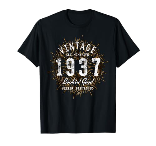 Consigue ahora Cumpleaños vintage nacido en 1937 Camiseta Catálogo Ofertas 2024 | regaloscumple.com