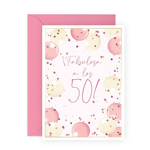 Consigue ahora Central 23 Tarjeta 50 Promoción cumpleaños mujer - '¡FABULOSA A LOS 50!' - Bonita tarjeta felicitación para mama tía abuela - 50 años - Viene con pegatinas Top Precio 2024 | regaloscumple.com