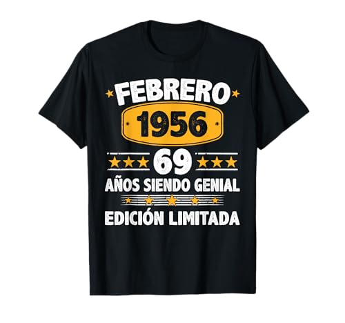 Consigue ahora Febrero 1956 BlackFriday 69 Años Hombre Cumpleaños Regalo Febrero 1956 Camiseta Top Precio 2025 | regaloscumple.com