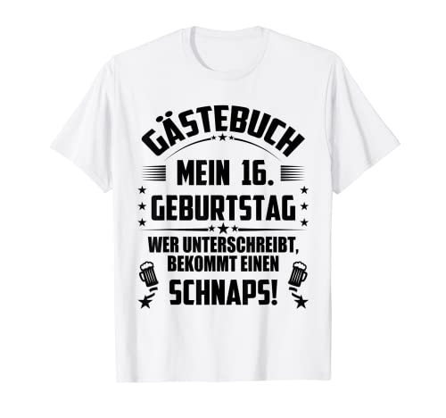 Consigue ahora Libro visitas Regalos 16 cumpleaños para firmar divertido 16 años Camiseta Rebajas 2024 | regaloscumple.com