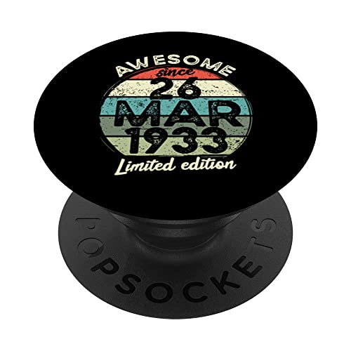 Comprar Camiseta Promoción cumpleaños 90 años 26 marzo 1933 90 cumpleaños PopSockets PopGrip Intercambiable Rebajas 2024 | regaloscumple.com