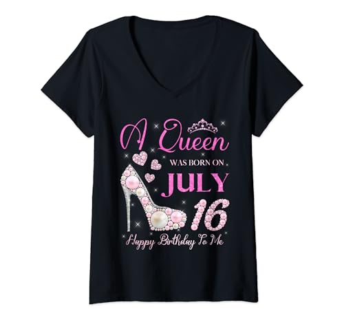 Consigue ahora Mujer Una Reina Nació En Julio 16 Feliz Regalos Cumpleaños Para Mí Fiesta Lindo Camiseta Cuello V Rebajas 2024 | regaloscumple.com