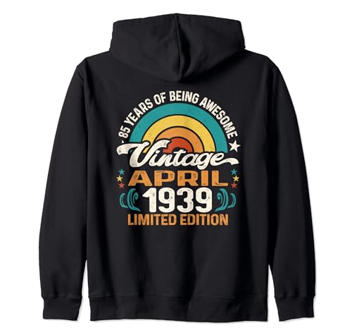 Comprar Retro Sunset Catálogo 85 Años Nacido En Abril 1939 - 85 Cumpleaños Sudadera con Capucha Ofertas 2023 | regaloscumple.com