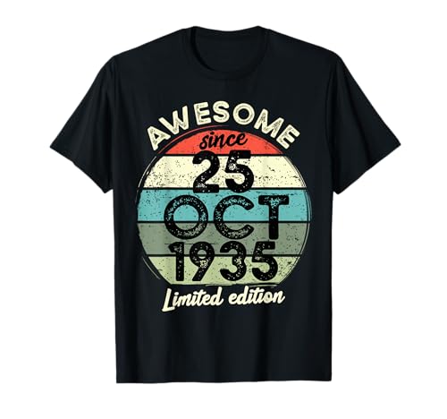 Comprar Cumpleaños 25 octubre 1935 90 cumpleaños 90 años 2025 Cumpleaños Camiseta Ofertas 2025 | regaloscumple.com