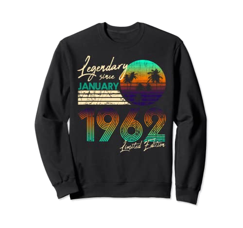 Comprar 60. Cumpleaños 60 legendario desde enero Catálogo 1962. Sudadera Top Precio 2024 | regaloscumple.com